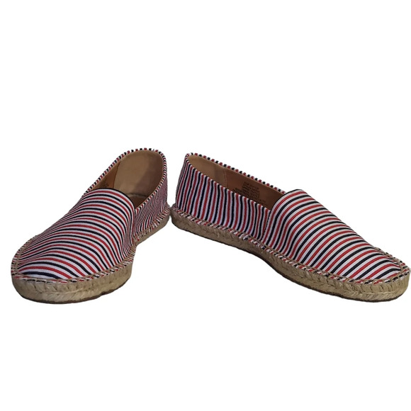 J. Crew Red White Blue Striped Canvas Jute‎ Rope Espadrilles Flats Patriotic - Picture 16 of 16